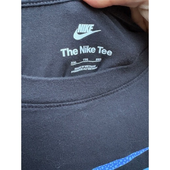 Nike Mens Graphic T-Shirt Black Multi Color Swoosh Logo Crewneck XXL - Picture 3 of 3